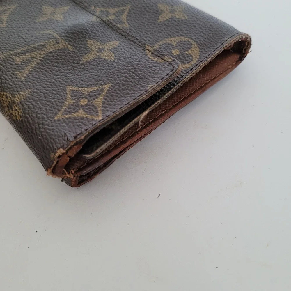 Louis Vuitton Monogram Portefeuille Elise Trifold Wallet Brown SP0051 Vintage